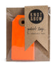 Package of 10 paper parcel gift tags in neon red